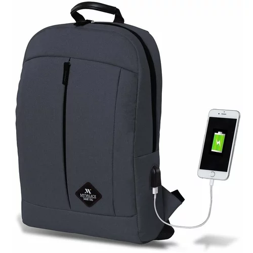 Myvalice antracitni nahrbtnik z usb priključkom my valice galaxy smart bag