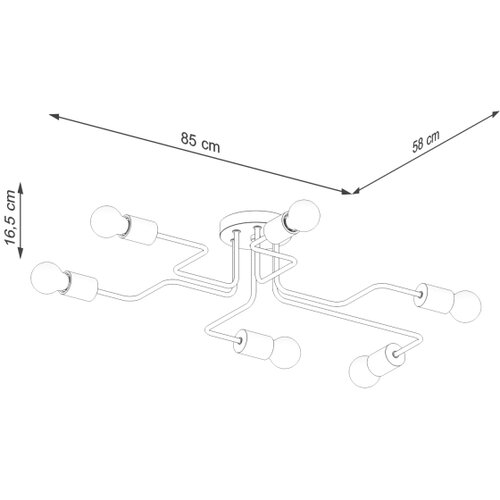 Sollux Lighting SL.1666 - Plafonski luster TIMBO 6xE27/15W/230V bela/bež/buk Cene