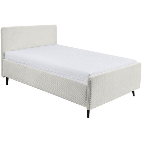 MID.YOU OBLAZINJENA POSTELJA 120 cm x 200 cm , tekstil, leseni material krem barve Slike