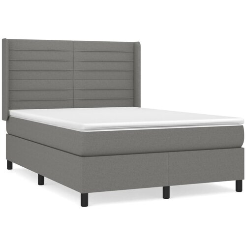 Maison Chic Box spring postelja - Vzmetna postelja z vzmetnico temno siva 140x200 cm blago SL1771, (21909241) Cene