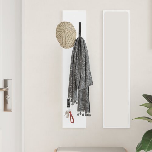 VidaXL Vje&amp;scaron;alica za kapute na zidu s pohranom Bijela 20 x 1.5 x 100 cm Slike