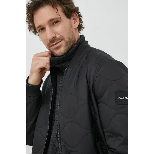 Calvin Klein Bomber jakna za muškarce, boja: crna, za prijelazno razdoblje