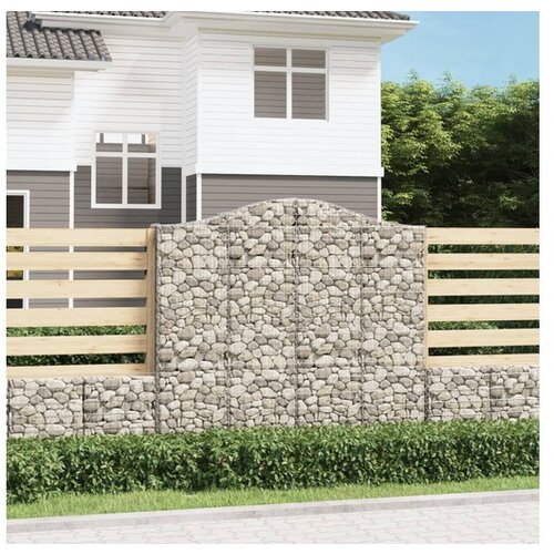 vidaXL Obokane gabion košare 14 kosa 200x30x180/200cm pocinkano železo Cene
