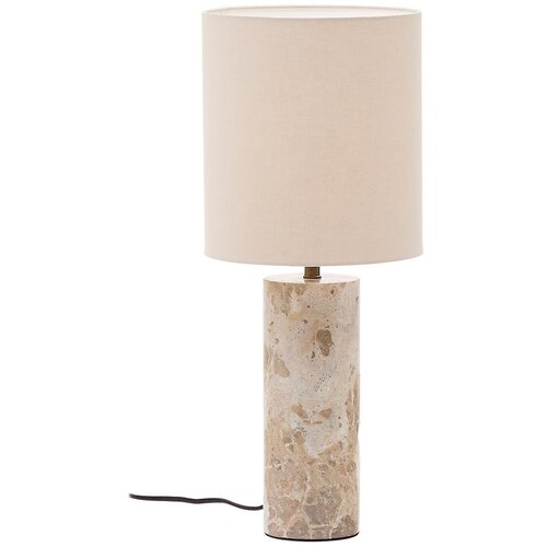Kave Home Bež mramorna stolna lampa s tekstilnim sjenilom (visina 54 cm) Raze &amp;ndash; Slike