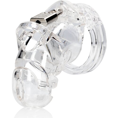 Shots ManCage Model 25 Chastity Cage 3.5" 9cm Transparent Cene