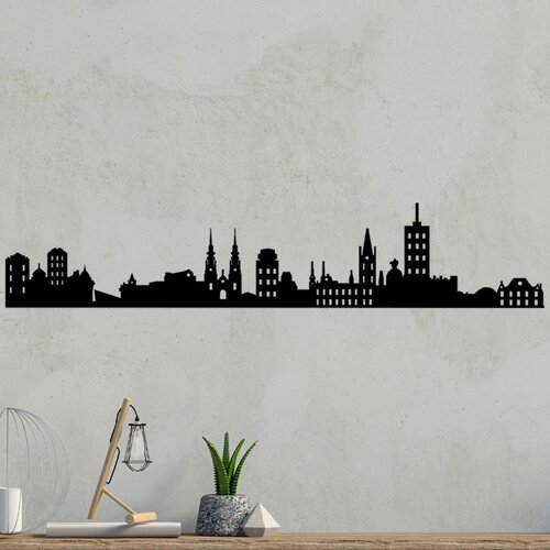 Wallity Zidna dekoracija Ottowa Skyline, 118x23 cm, 1.5 mm, Crna Cene