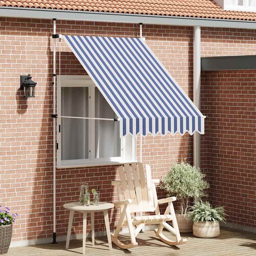 Tenda na ručno uvlačenje 150 cm plavo-bijela prugasta Cijene