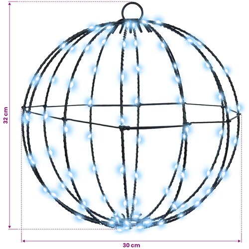  Lopta 2 kom. Hladna bijela 30 x 30 x 32 cm Metal Slike