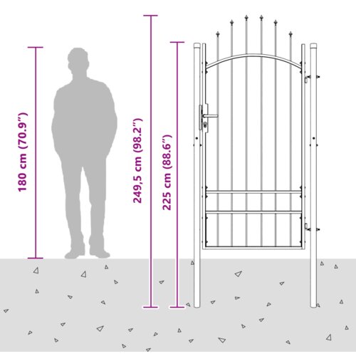vidaXL Vrtna vrata Siva 200 x 100 cm 100 x 200 cm Čelik Cijene