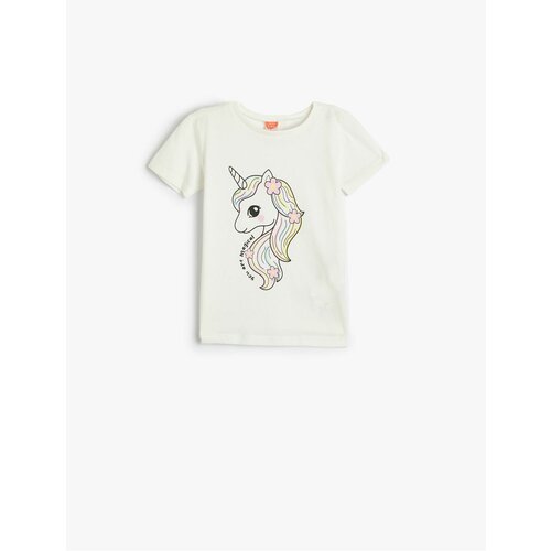 Koton T-Shirt Short Sleeve Crew Neck Unicorn Printed Cotton Slike
