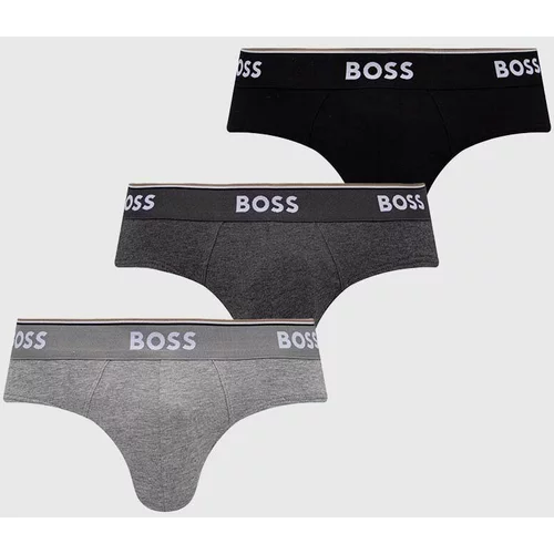 Boss Moške spodnjice 3-pack moški, siva barva