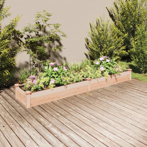 vidaXL Vrtna visoka greda s podlogo 240x45x25 cm trden les jelke Cene