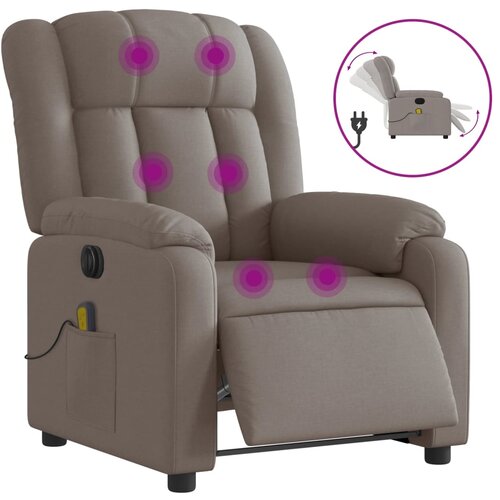 Maison Chic Električni masažni naslanjač - Relax naslanjač taupe blago, (22134919) Cene