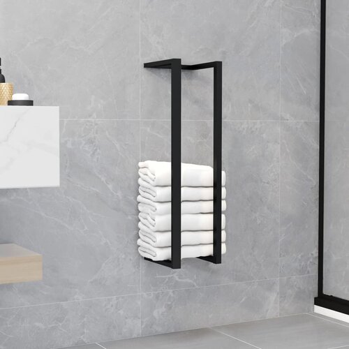 VidaXL Stalak za ručnike crni 12,5 x 12,5 x 60 cm željezni Slike