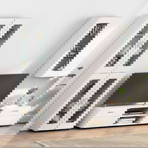 vidaXL Kabinetski zidni Zidne Visoko sjajno bijela 55 x 29 x 100 cm Cijene