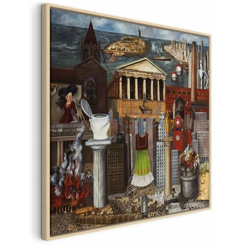  Slika - Frida Kahlo – My Dress Hangs There 60x60 U prirodnom drvenom okviru Cene