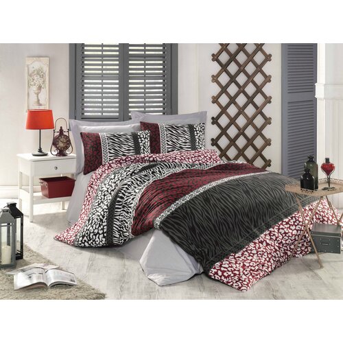 Lessentiel Maison komplet posteljine Leopard, 160x220cm, Bordo Slike