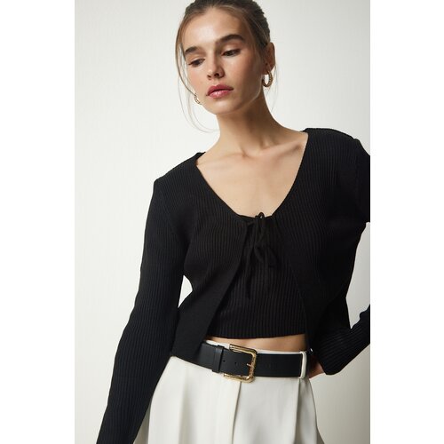  Women&amp;#039;s Black Corduroy Sweater Crop Cardigan Suit Slike