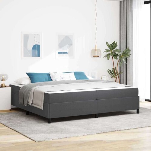  Konstrukcija postelje z vzmetnico Temno siva 200 x 200 cm blago, (5000123717) Cene