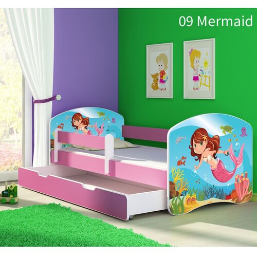 ACMA Dječji krevet s motivom, bočna roza + ladica 180x80 cm - 09 Mermaid Cijene