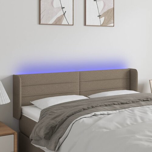 LED uzglavlje smeđesivo 147x16x78/88 cm od tkanine Cene