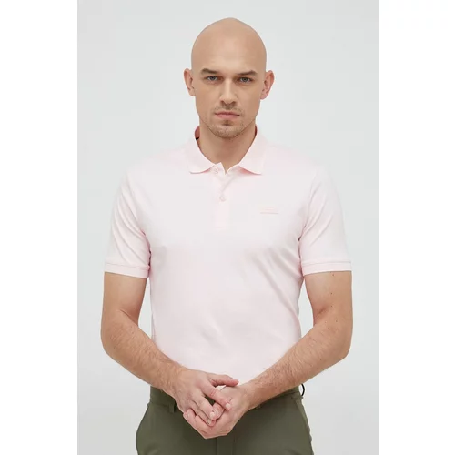Calvin Klein Pamučna polo majica boja: ružičasta, jednobojni model
