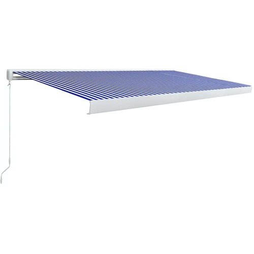  Ročno zložljiva kasetna tenda 500x300 cm modra in bela, (20729074) Cene