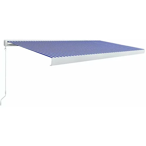  Ročno zložljiva kasetna tenda 500x300 cm modra in bela, (20729074)