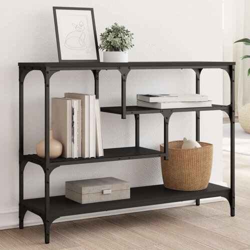  Konzolni stol crni 100 x 30 x 75 cm od konstruiranog drva Slike