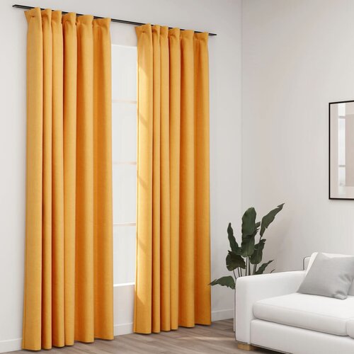 VidaXL Zatemnitvene zavese z obe&amp;scaron;ali 2 kosa rumene 140x245 cm, (20768178) Slike