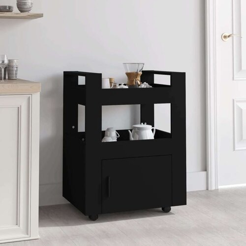  Kolica crna 60 x 45 x 80 cm od konstruiranog drva Cijene