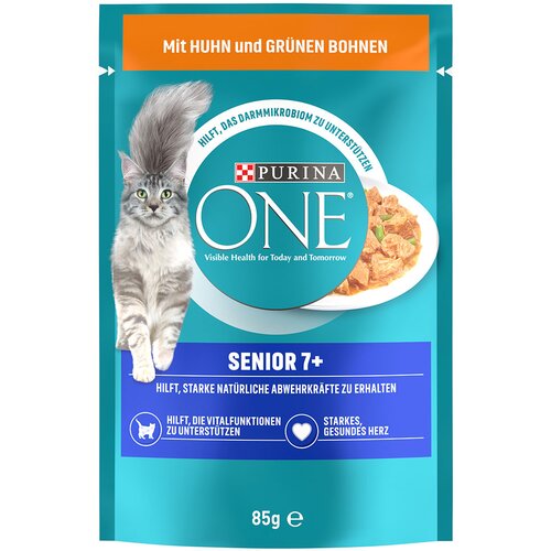 Purina ONE Senior 7+ - Pi&scaron;čanec & zeleni fižol (52 x 85 g) Cijene