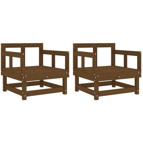 Maison Chic Vrtni stoli - Stol za vrt 2 kosov medeno rjava trdna borovina JS1496, (21877782) Slike