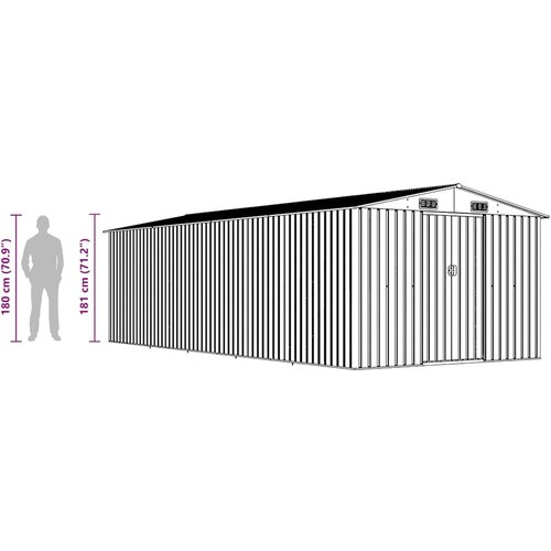  Vrtno spremi&amp;scaron;te 257 x 580 x 181 cm metalno sivo Slike