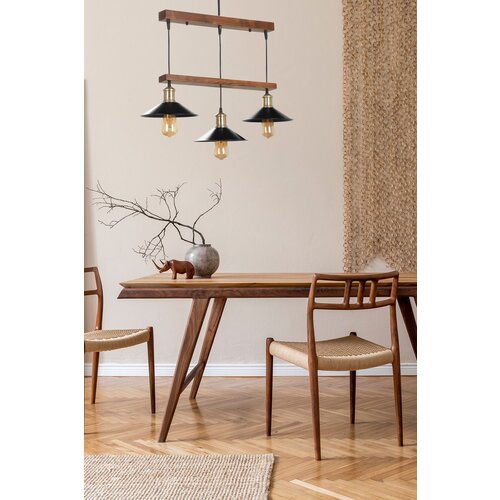 Opviq david 3 lü ceviz sıralı metal başlıklı sarkıt brownblack chandelier Cene