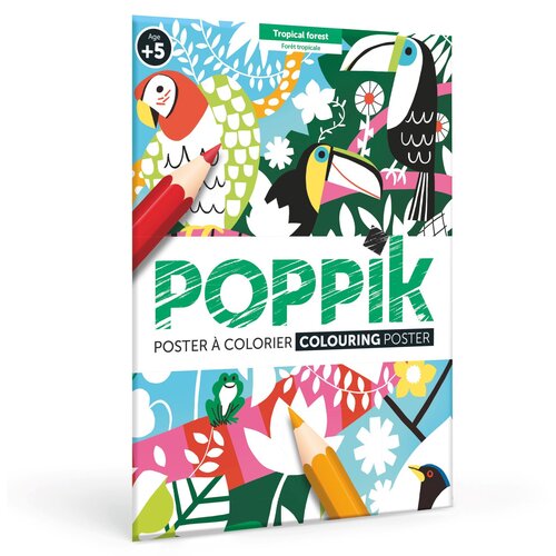 Poppik Poster za bojenje: Tropska džungla Cene