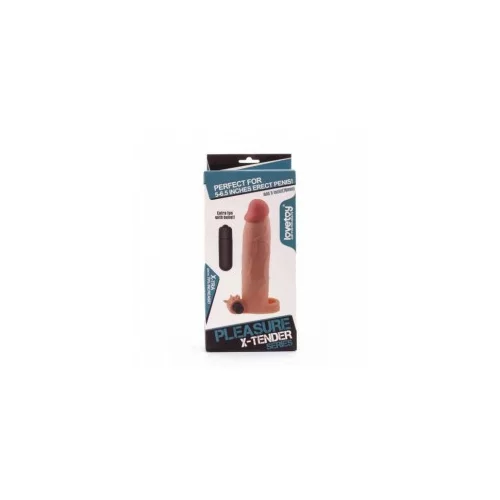 Lovetoy Pleasure X Tender Vibrating Penis Sleeve LV1066 Add 3" Flesh