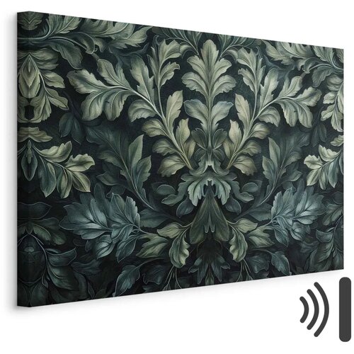  Slika - Dark Green Victorian Leaves: Botanical Carved Composition 120x80 Akustična Cijene