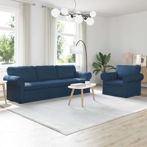 SOFA 2 pcs Plava - Plava 1 sjedalo +3 sjedala (210 cm) Cijene
