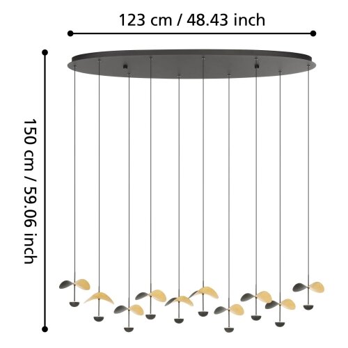 Eglo 390342 - led prigu&amp;scaron;iva luster na sajli dracera 10xLED/2,3W/230V 3000K Slike