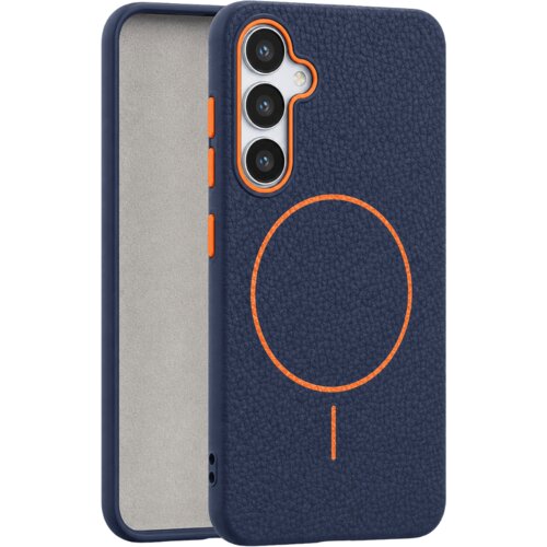  leather grip magsafe maska za samsung galaxy S25 - plava Slike