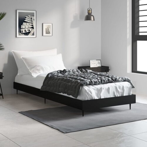 VidaXL Posteljni okvir črn 75x190 cm inženirski les Slike