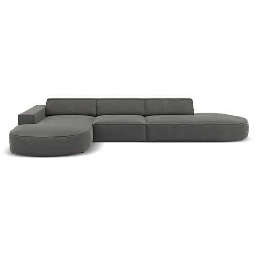 Micadoni Home Siva žametna kotna zofa (levi kot) Jodie - Micadoni Home Slike