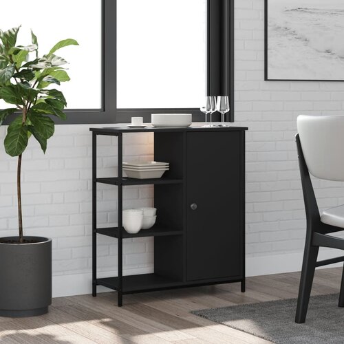  Komoda crna 70 x 30 x 80 cm od konstruiranog drva Cijene