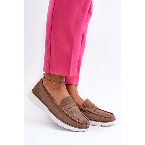 Sergio Leone Brown Suede Platform Moccasins SP012 Cene