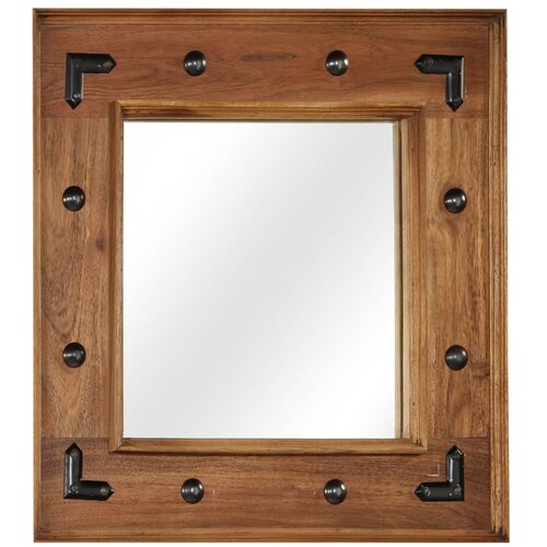 vidaXL Ogledalo iz trdnega akacijevega lesa 50x50 cm, (20743487) Cene