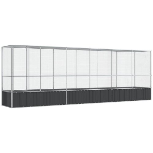 vidaXL Voliera s podalj&scaron;kom srebrna 626,5x107x212 cm jeklo, (21414328) Cene