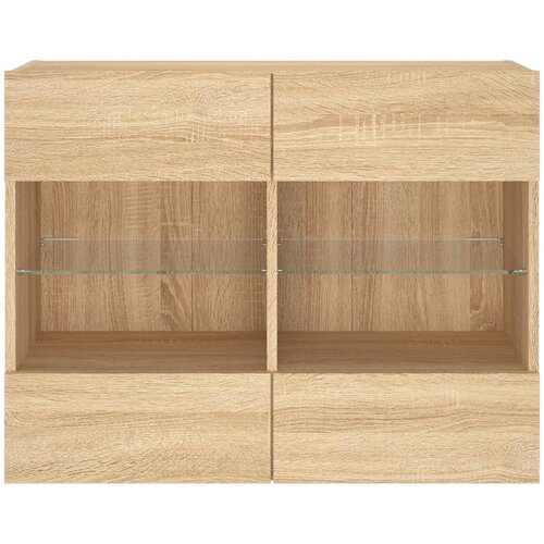  Zidni TV ormarić s LED svjetlima boja hrasta 78,5x30x60,5 cm Slike