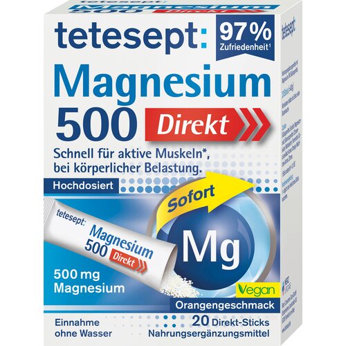 TETESEPT Magnezij 500 - Direkt Sticks - 20 vreč. Slike