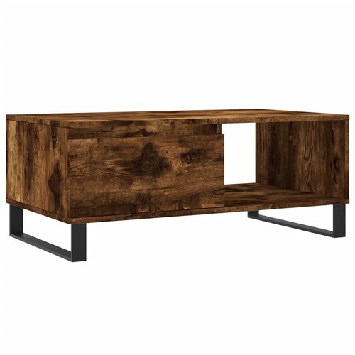 Maison Chic Klubska mizica - kavna mizica - Nizka mizica dimljeni hrast 90x50x36,5 cm inženirski les, (21755226) Cene